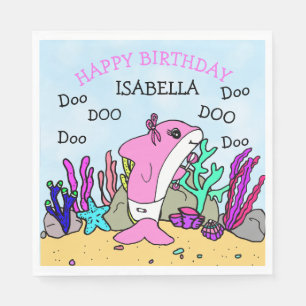 Personalisiert Baby Shark Birthday Serviette