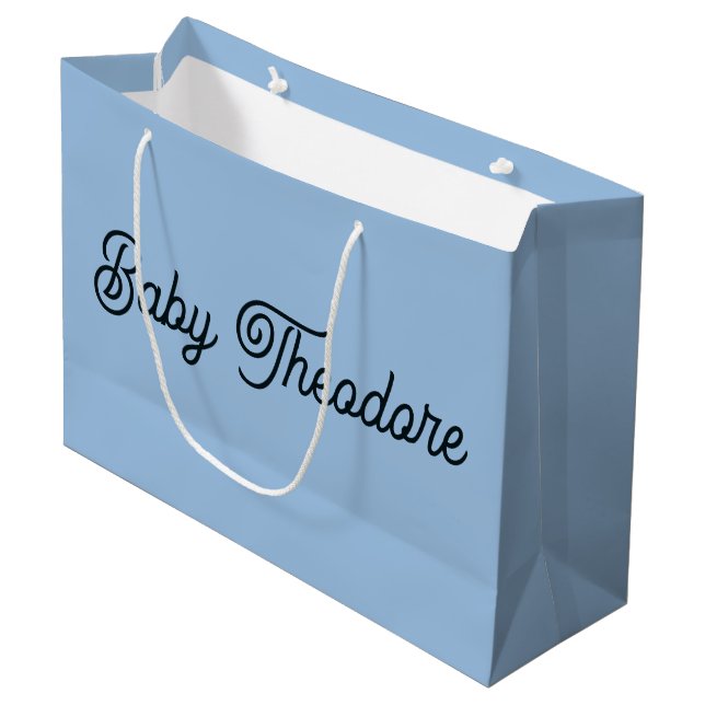 Personalisiert Baby Shower Gastgeschenk Boy Girl Große Geschenktüte (Vorderseite Schrägansicht)