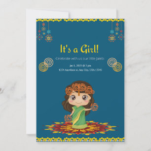 PERSONALISIERT BABY SHOWER GIRL FEIERTAGSKARTE