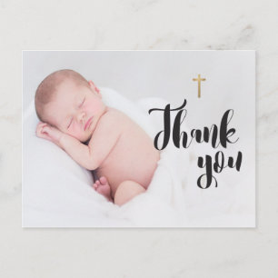Personalisiert Baby Taufe Danke Foto Postkarte