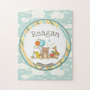 Personalisiert Baby Teddy Bear Giraffe Rubber Duck Puzzle