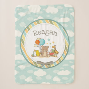Personalisiert Baby Teddy Bear Giraffe Rubber Duck Sherpadecke