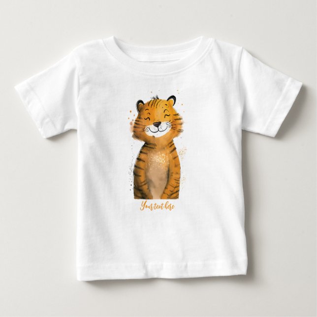 Personalisiert Baby Tiger T-Shirt (Vorderseite)