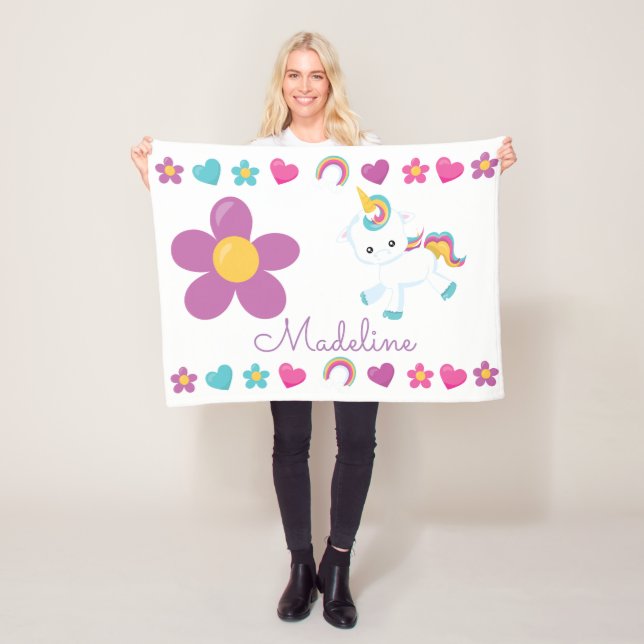 Personalisiert Baby Unicorn Fleecedecke (Beispiel)
