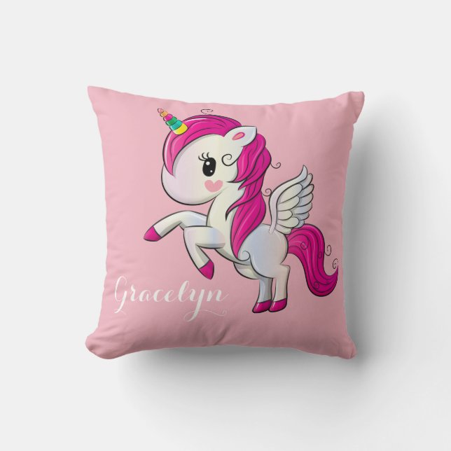 Personalisiert Baby Unicorn Kissen (Vorderseite)