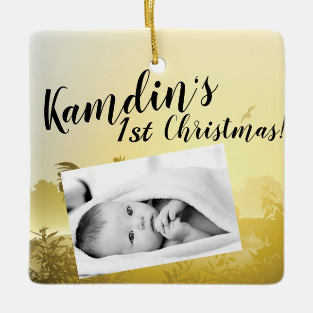 Personalisiert Baby XMAS Ornament Sonniger Morgen  (Vorderseite)