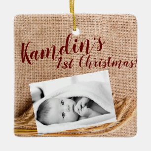 Personalisiert Baby XMAS Ornament Weize auf Burlap