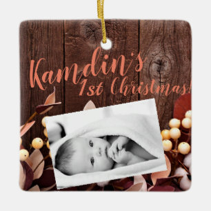Personalisiert Baby XMAS Zierwolle Zweigniederlass Keramikornament