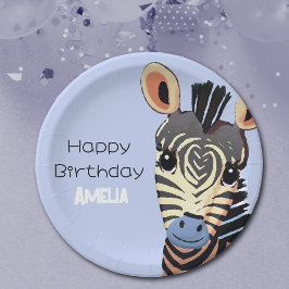Personalisiert Baby Zebra Birthday Pappteller