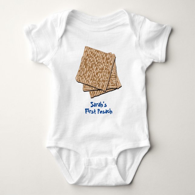 Personalisiert Baby's 1. Pesach Baby Bodysuit Baby Strampler (Vorderseite)