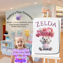 Personalisiert Baby's 1. Valentinstag Blanket Babydecke