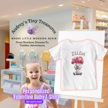 Personalisiert Baby's 1. Valentinstag T - Shirt