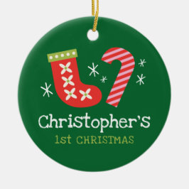Personalisiert Baby's 1. Weihnachten Keramik Ornament
