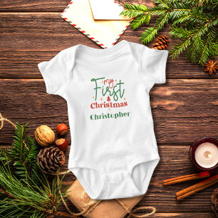 Personalisiert Babys Baby Erstes 1. Weihnachtsgesc Strampler