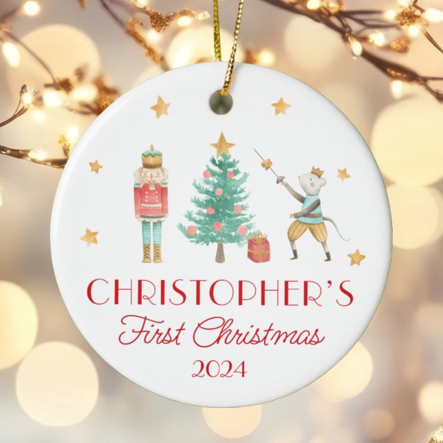 Personalisiert Baby's First Christmas Nutcracker Keramik Ornament (Von Creator hochgeladen)