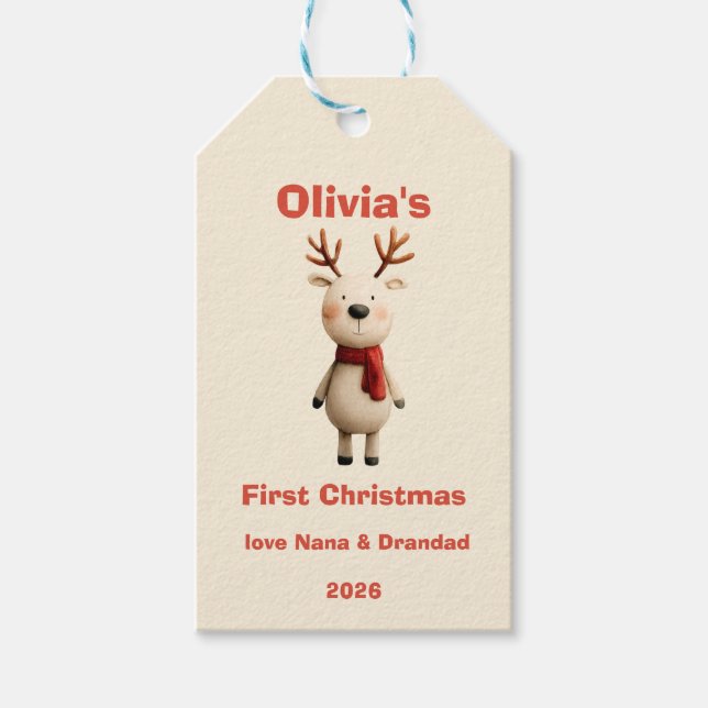 Personalisiert Baby's First Christmas Ornament Geschenkanhänger (Vorderseite)
