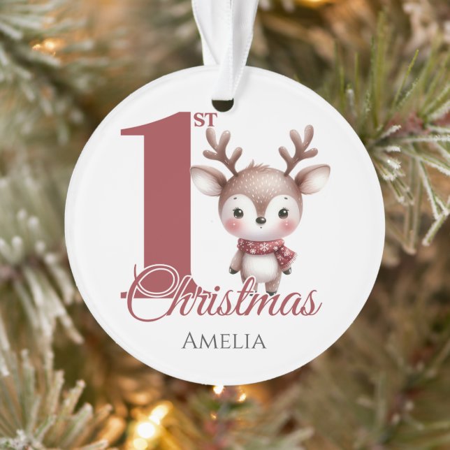 Personalisiert Baby's First Christmas Rentier Ornament (Baum)