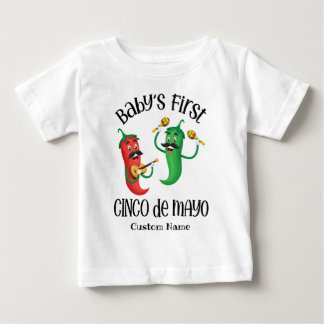 Personalisiert Baby's First Cinco de Mayo Baby T-shirt