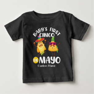 Personalisiert Baby's First Cinco de Mayo Baby T-shirt