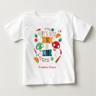 Personalisiert Baby's First Cinco de Mayo Baby T-shirt