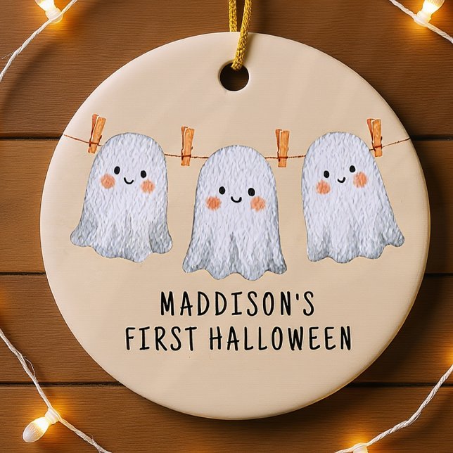 Personalisiert Baby's First Halloween Niedliche Ge Keramik Ornament (Von Creator hochgeladen)