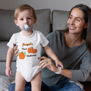Personalisiert Baby's First Halloween Pumpkin Baby Strampler