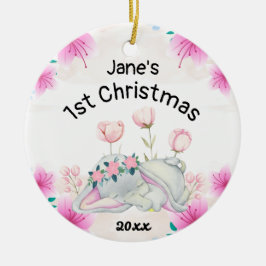 Personalisiert Baby's Girl First Christmas 2022 Keramik Ornament