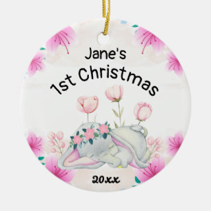 Personalisiert Baby's Girl First Christmas 2022 Keramik Ornament