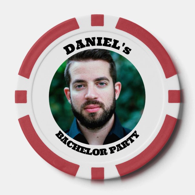 Personalisiert Bachelor Party Custom Foto Pokerchips (Vorderseite)