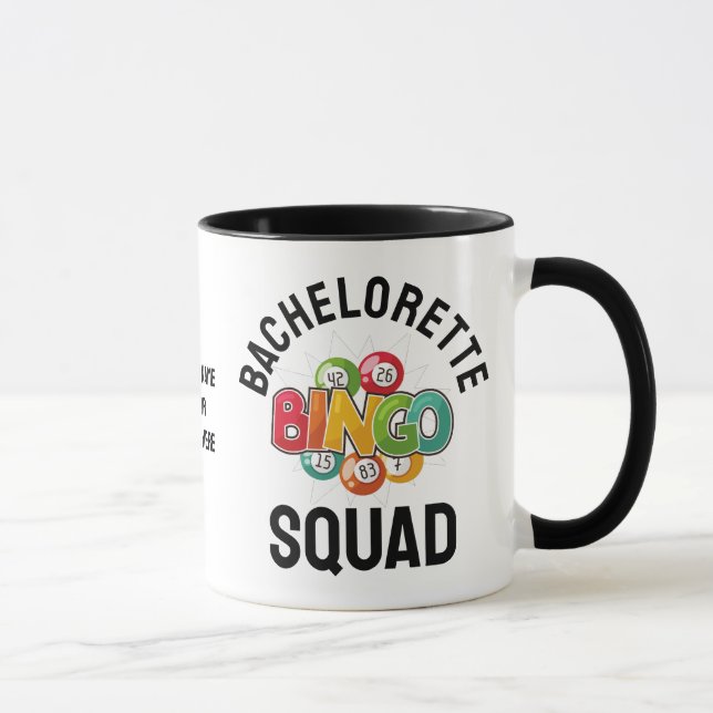 Personalisiert BACHELORETTE BINGO SQUAD Tasse (Rechts)