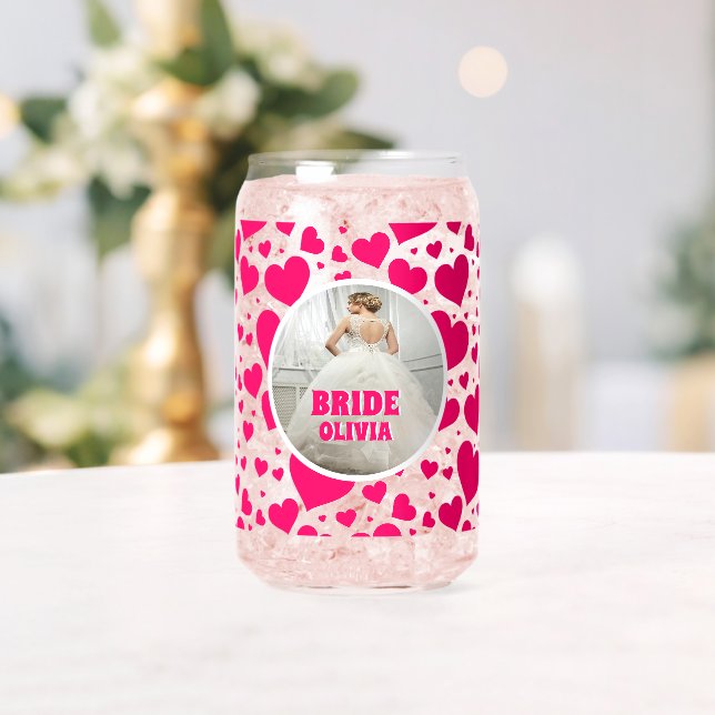Personalisiert Bachelorette Bride Foto Name Dosenglas (Insitu (Hochzeit))