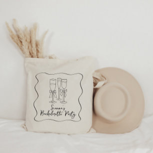 Personalisiert Bachelorette Tote Bag Ribbon Bow Tragetasche