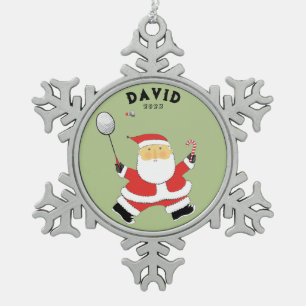 Personalisiert Badminton Collectible Schneeflocken Zinn-Ornament