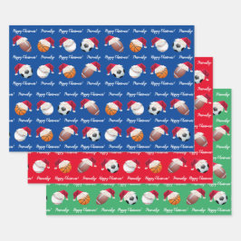 Personalisiert Baller Sports Geschenkpapier Set