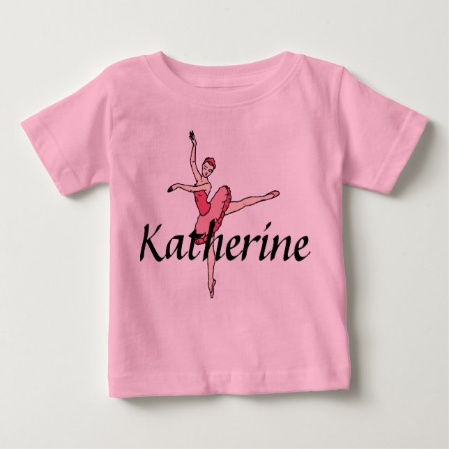 Personalisiert Ballerina Baby Bodysuit T-shirt (Vorderseite)