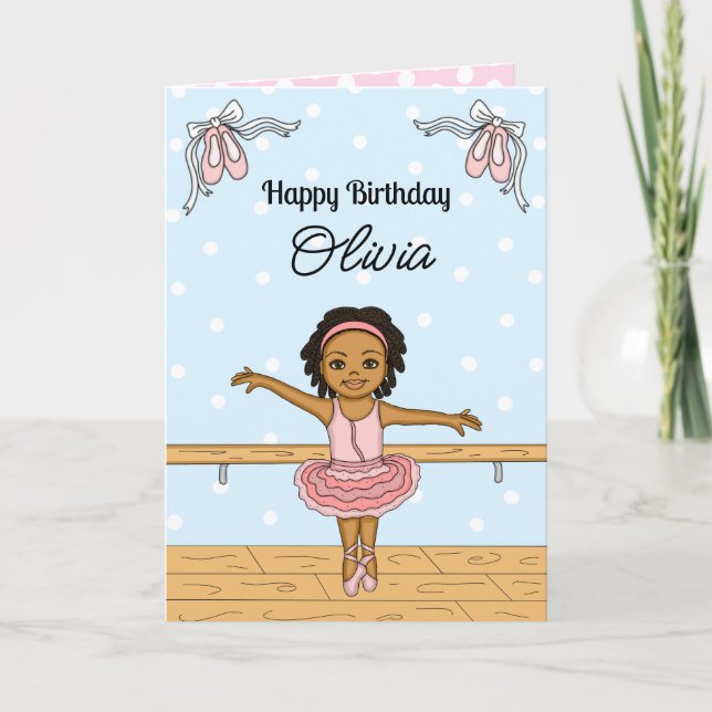 Personalisiert Ballerina Birthday Feiertagskarte (Vorderseite)