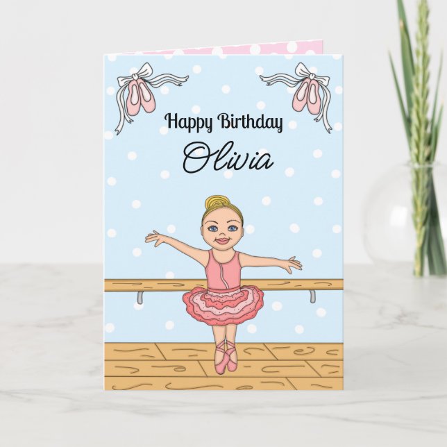 Personalisiert Ballerina Birthday Feiertagskarte (Vorderseite)