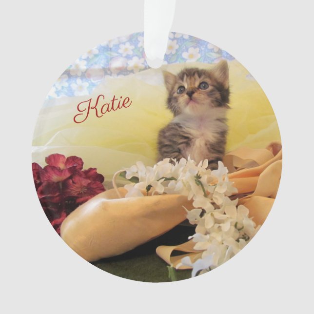 Personalisiert Ballerina Kitten Kate - Acrylic Ornament (Vorderseite)