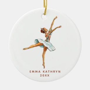 Personalisiert Ballerina Little Girl Sugarplum Fai Keramik Ornament