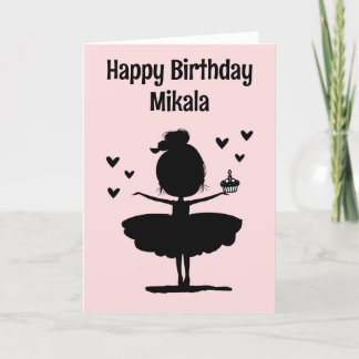 Personalisiert Ballerina Silhouette Geburtstag Karte