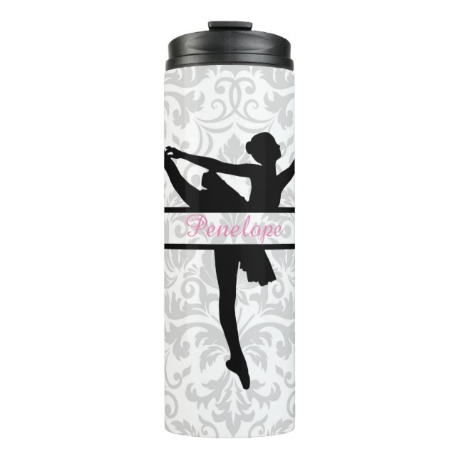 Personalisiert Ballerina Silhouette Thermal Tumble Thermosbecher (Vorderseite)