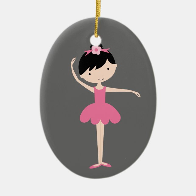 Personalisiert Ballerina Weihnachtsdekoration Keramik Ornament (Vorne)