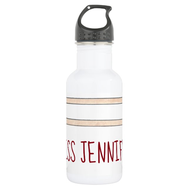 Personalisiert Ballet Barre Ballerina Tanzlehrer Edelstahlflasche (Vorderseite)