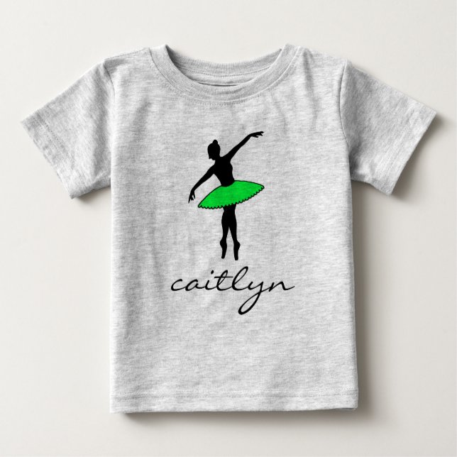 Personalisiert Ballet Kleiner Ballerina Tanztänzer Baby T-shirt (Vorderseite)