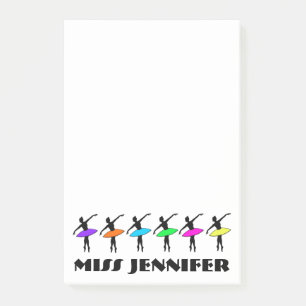 Personalisiert Ballet Tance Teacher Ballerina Poin Post-it Klebezettel