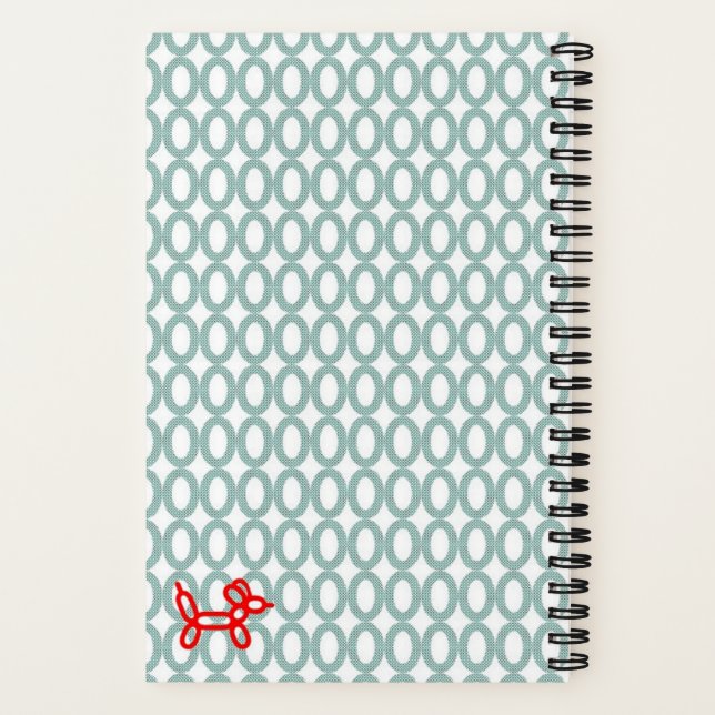 Personalisiert Balloon Dog Spiral Notebook Notizbuch (Rückseite)