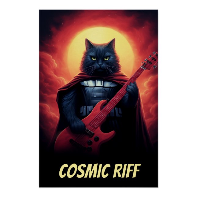 Personalisiert-Band-Poster | Funny Sci-Fi Cat Poster (Vorderseite)