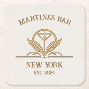 Personalisiert Bar signieren Martini Logo Individu Rechteckiger Pappuntersetzer
