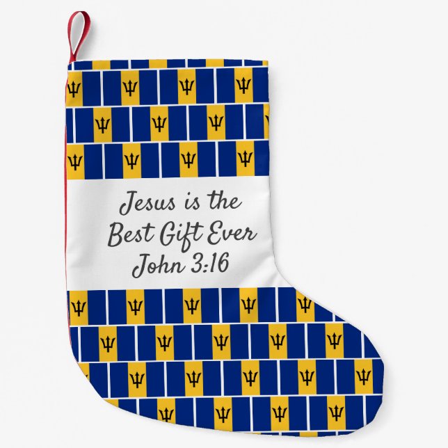 Personalisiert BARBADOS FLAG Kleiner Weihnachtsstrumpf (Vorderseite)