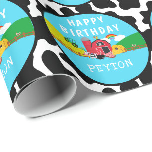 Personalisiert Barnyard Farm Animal Birthday Party Geschenkpapier